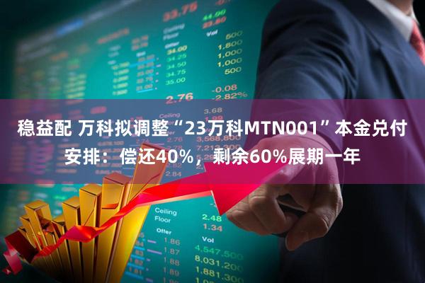 稳益配 万科拟调整“23万科MTN001”本金兑付安排：偿还40%，剩余60%展期一年